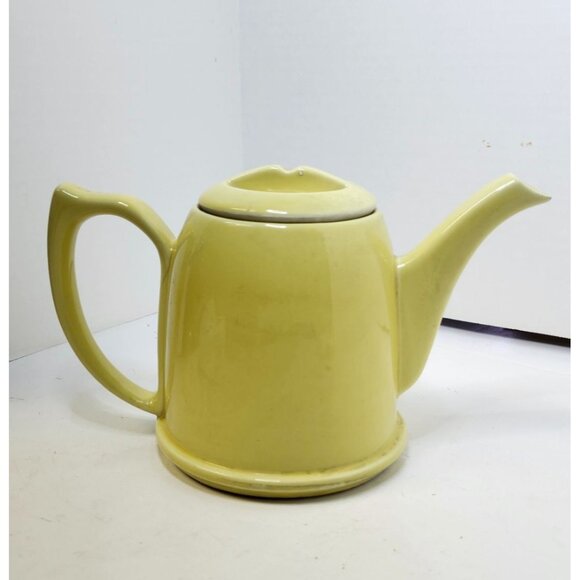 Vintage Hall 1950s Ceramic Yellow Teapot With Lid - Picture 2 of 9